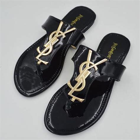 ysl pool slides women's|yves Saint Laurent flat sandals.